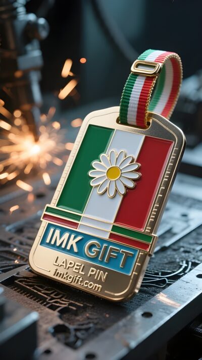 in992-Il-fiore-del-coraggio-che-sboccia-durante-il-viaggio-ispirazione-dalla-bandiera-italiana-e-dall-39-etichetta-per-bagaglio-a-forma-di-margherita